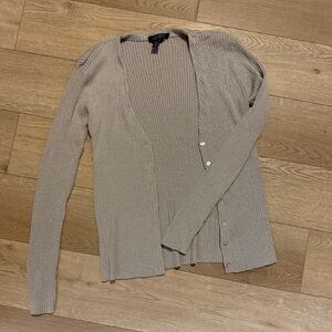 Ralph Lauren Shimmering Silver Knit Top